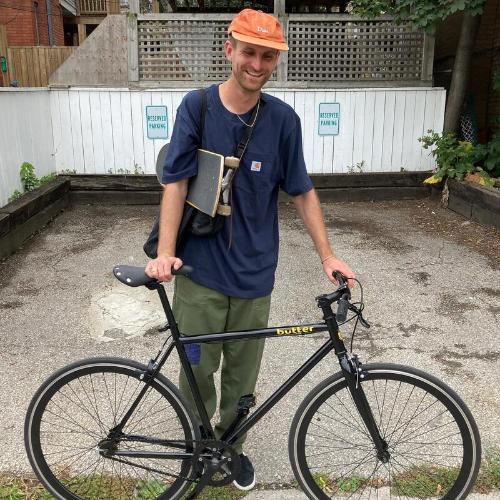 A new rider posing with his 53 single speed